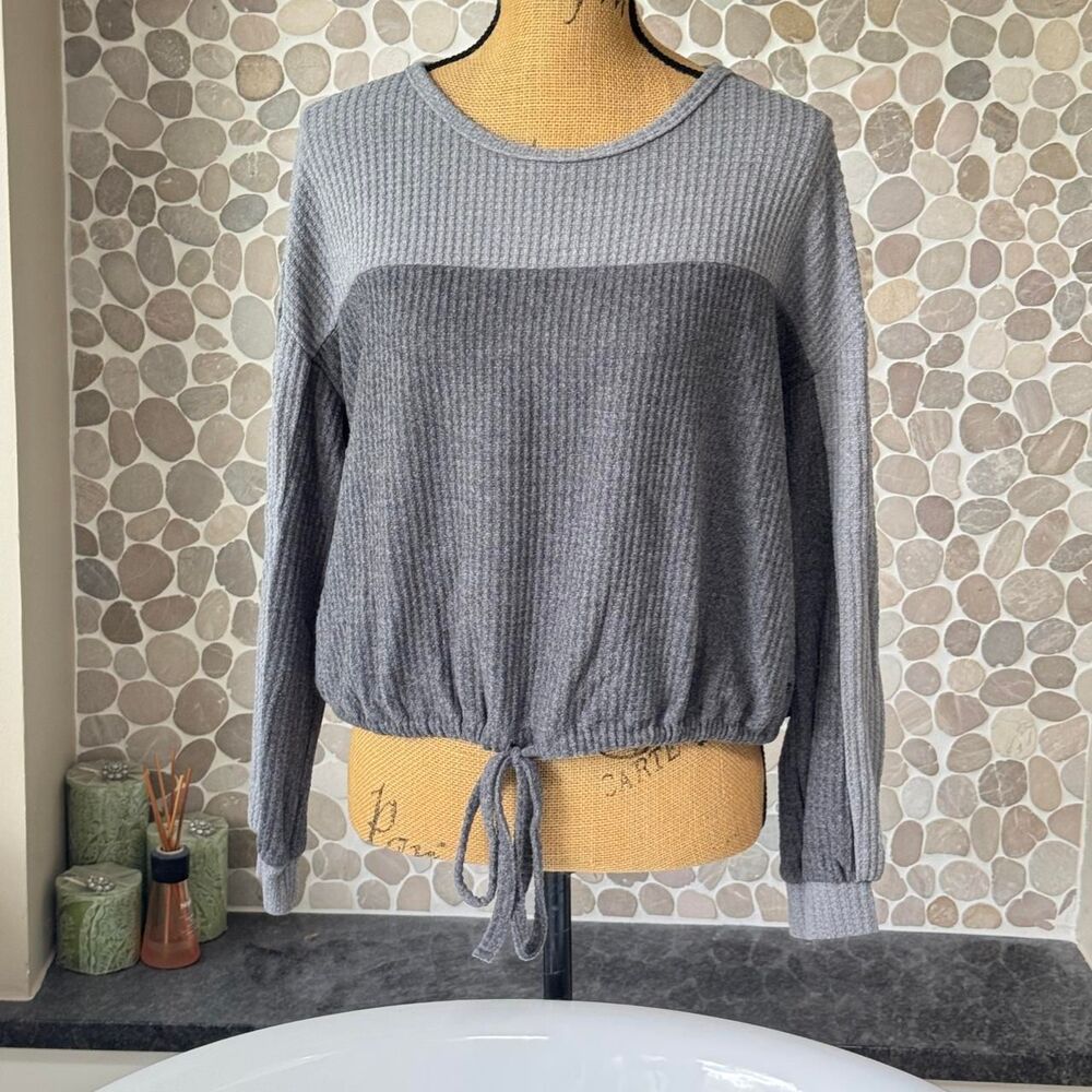 Hollister-co long sleeve Grey ribbed Shirt
